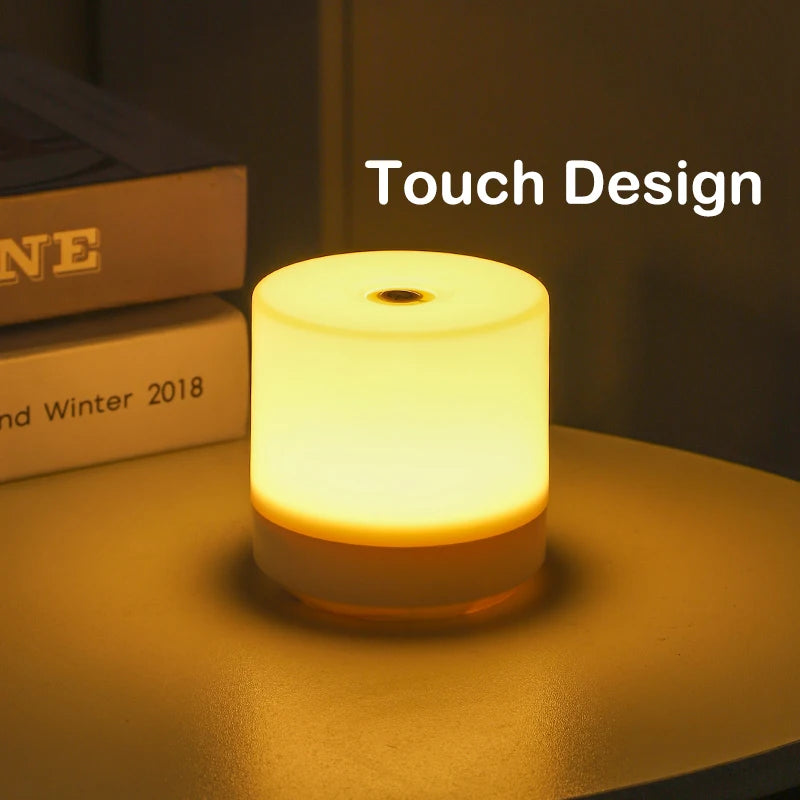 Touch Bedside Lamp — Dimmable 3-Color Glow