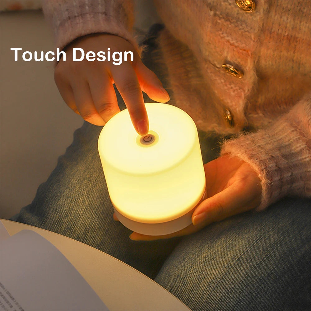 Touch Bedside Lamp — Dimmable 3-Color Glow