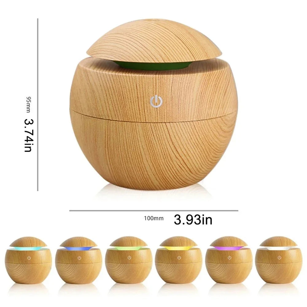 Wood Grain Aroma Diffuser — Ultrasonic Humidifier