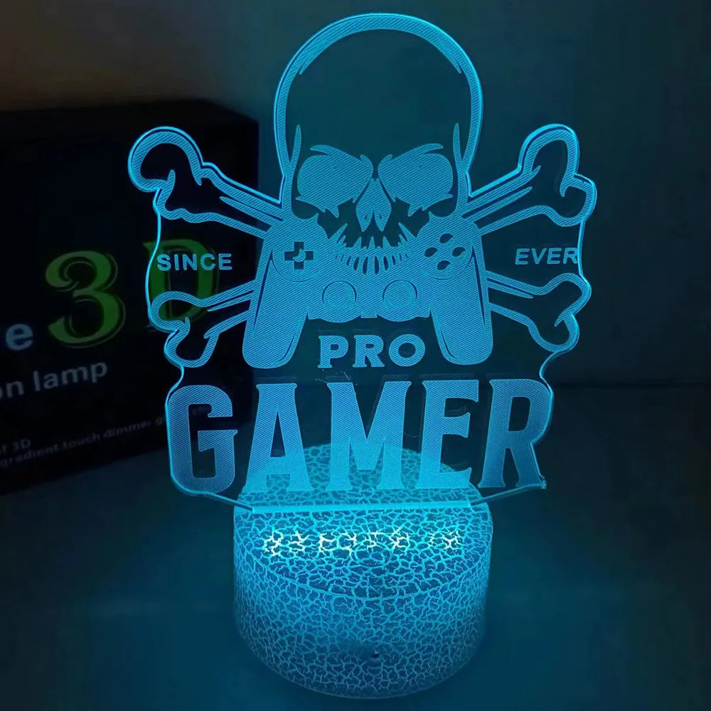 3D Illusion Gaming Night Lamp — Color-Changing Decor
