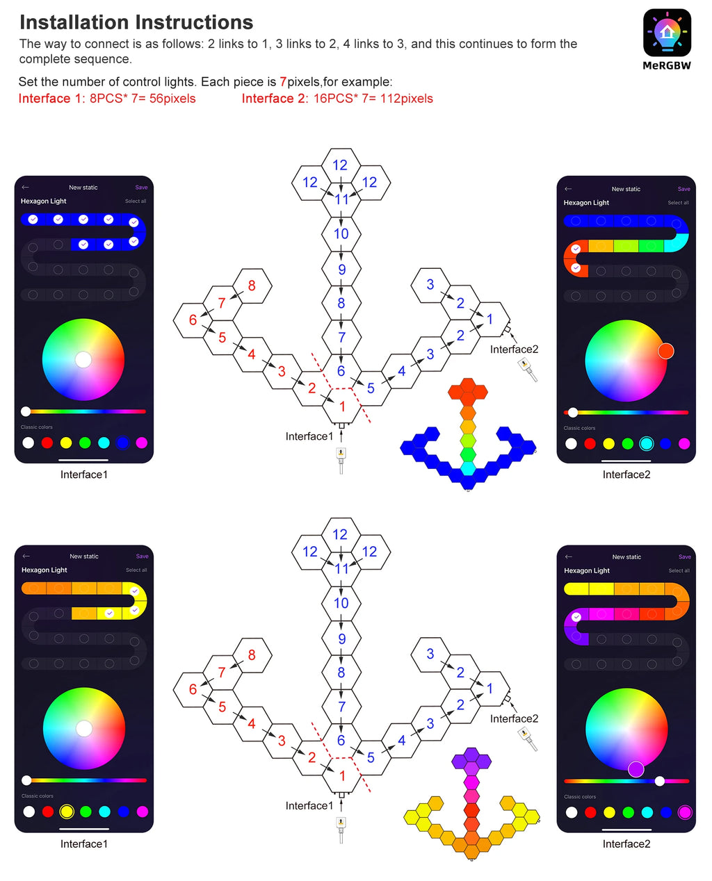 Smart Hexagon LED Wall Panels