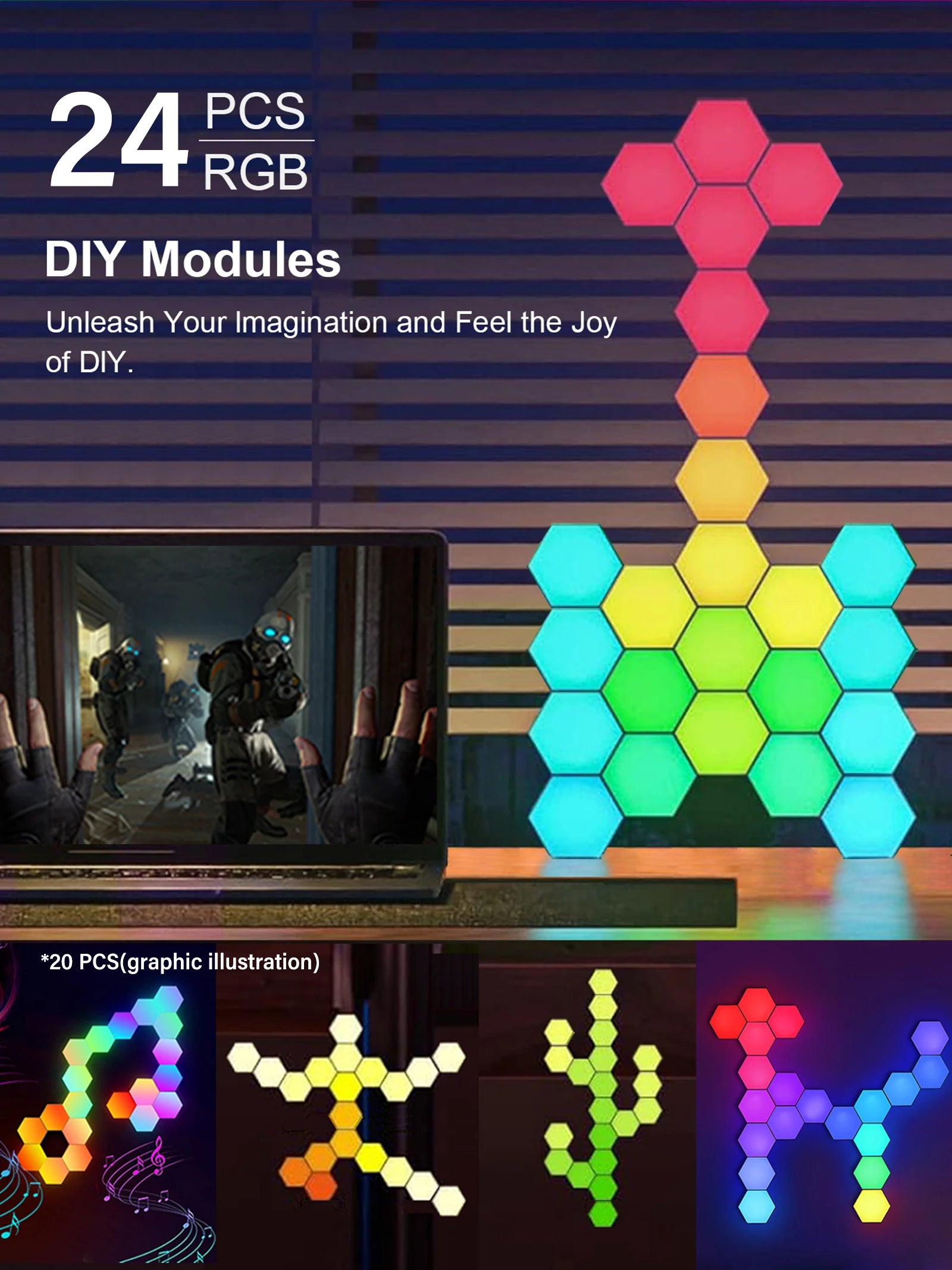 Smart Hexagon LED Wall Panels