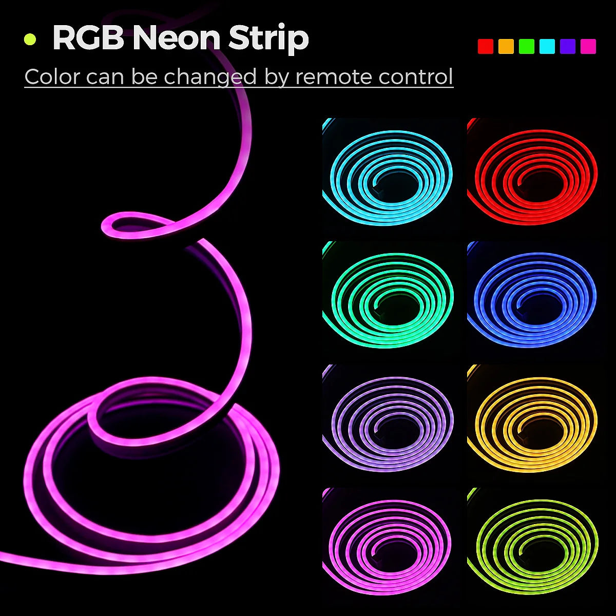 RGB Neon Rope Light — 10M Flexible DIY Glow