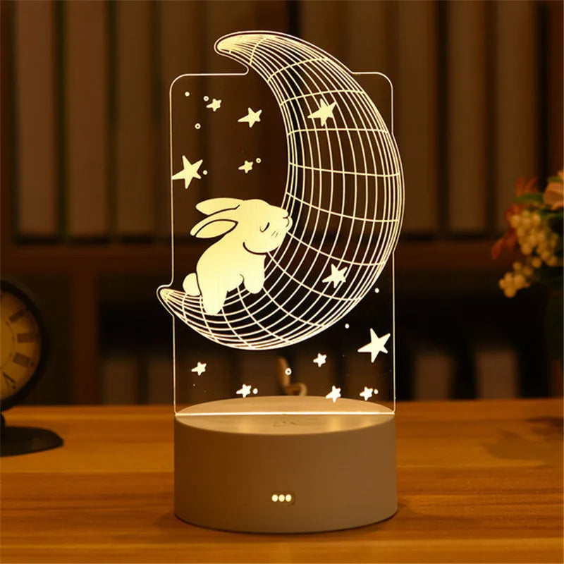 3D Acrylic LED Night Light — 3D Illusion Lamp