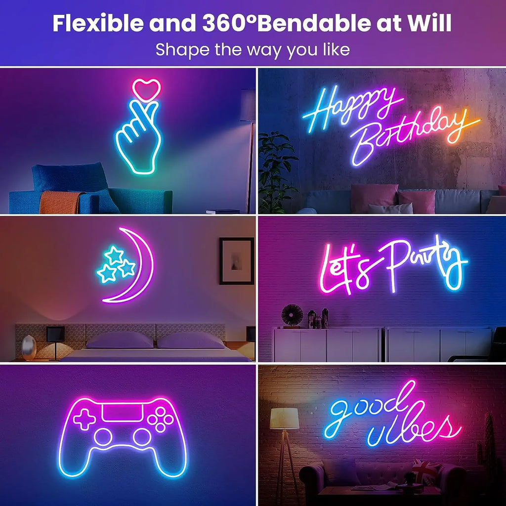 RGB Neon Rope Light — 10M Flexible DIY Glow