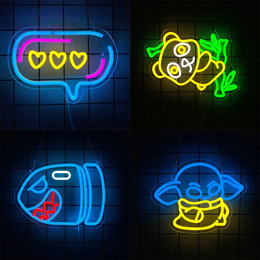 Animated LED Neon Sign — Cartoon Wall Light