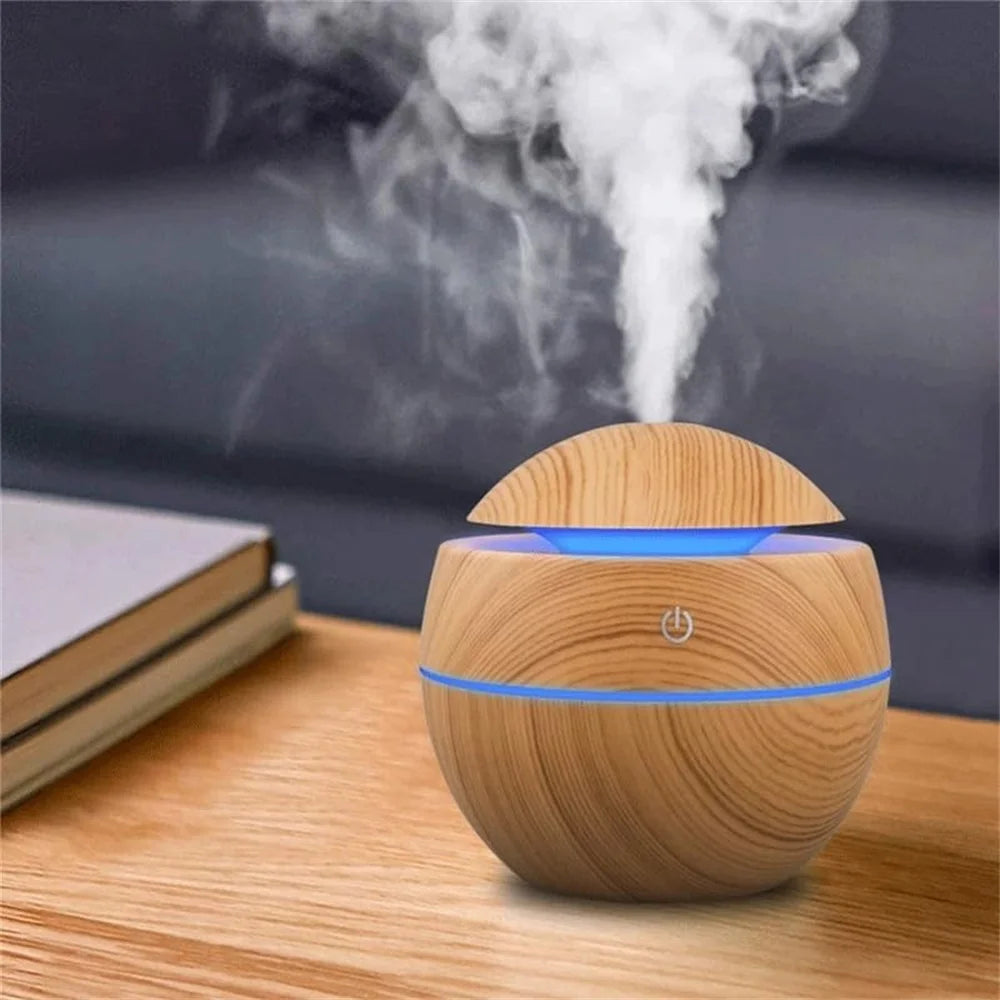 Wood Grain Aroma Diffuser — Ultrasonic Humidifier