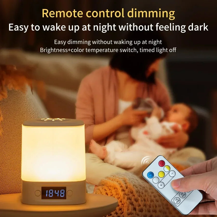 Rechargeable Bedside Lamp with Clock Display