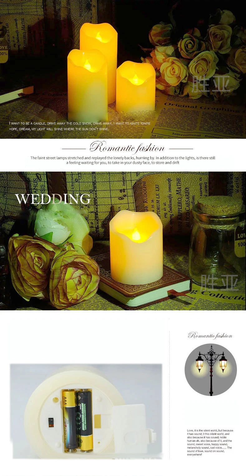 Flameless LED Candles (Set of 3)