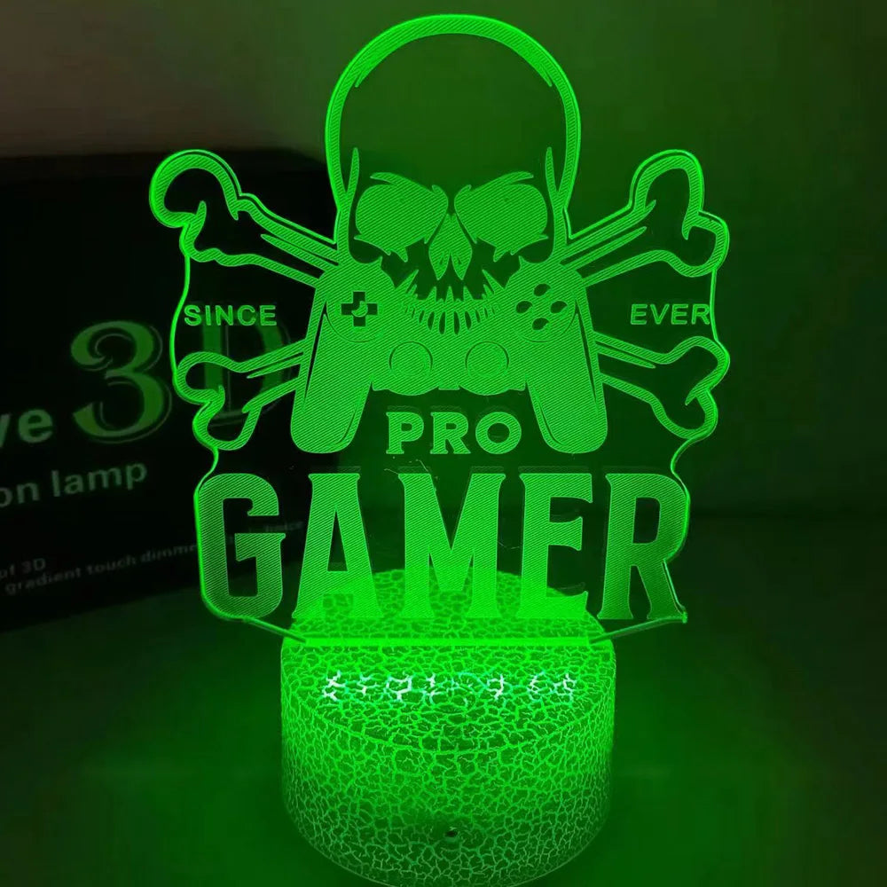 3D Illusion Gaming Night Lamp — Color-Changing Decor