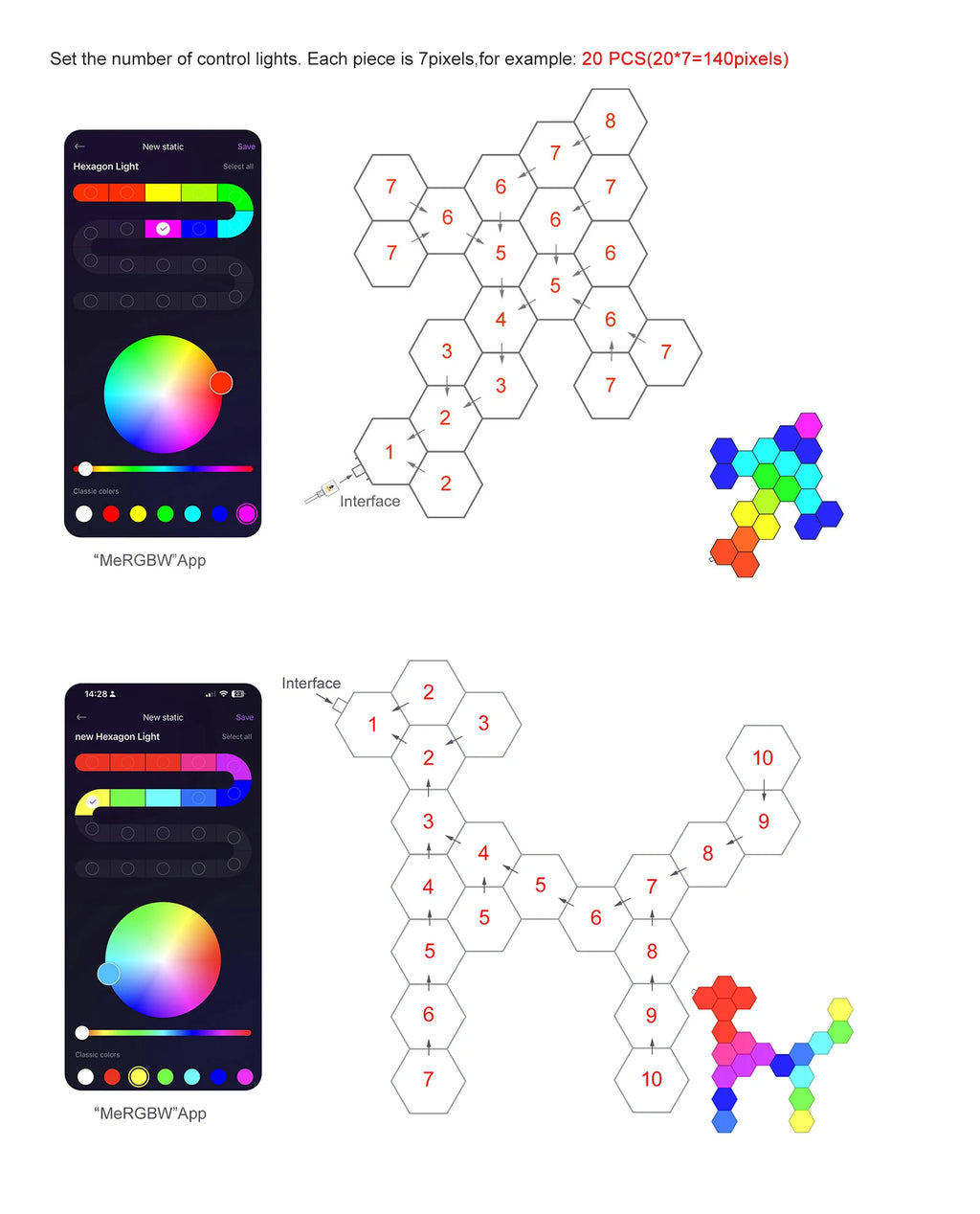 Smart Hexagon LED Wall Panels