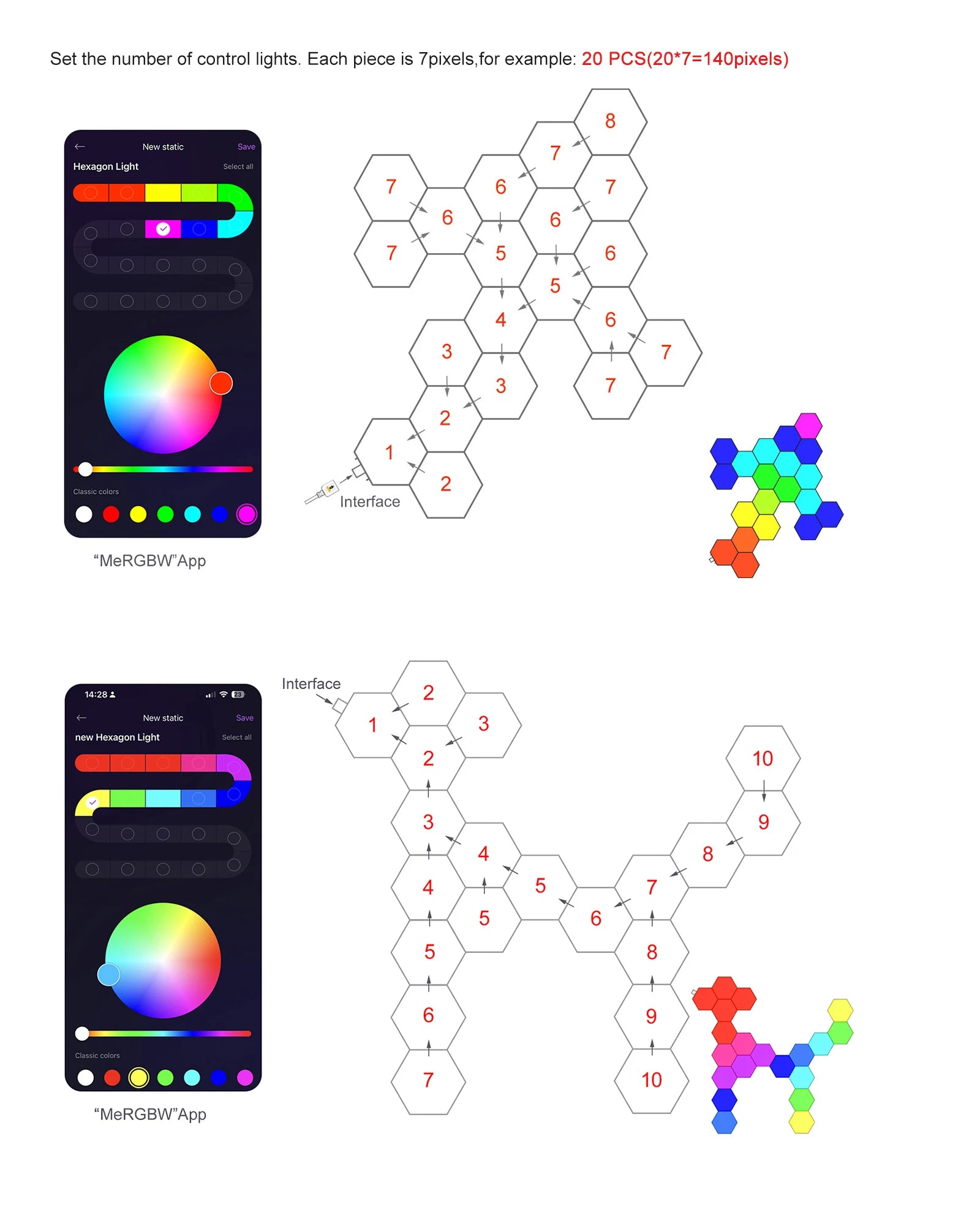 Smart Hexagon LED Wall Panels