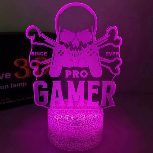 3D Illusion Gaming Night Lamp — Color-Changing Decor