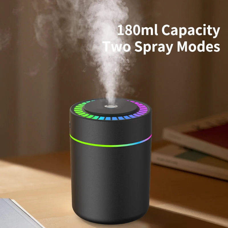 Aroma Diffuser & Humidifier — 180ML Colorful Mist Lamp
