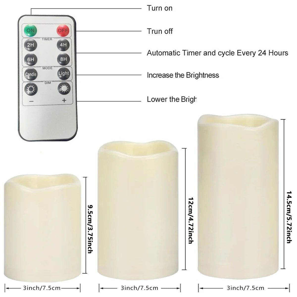 Flameless LED Candles (Set of 3)