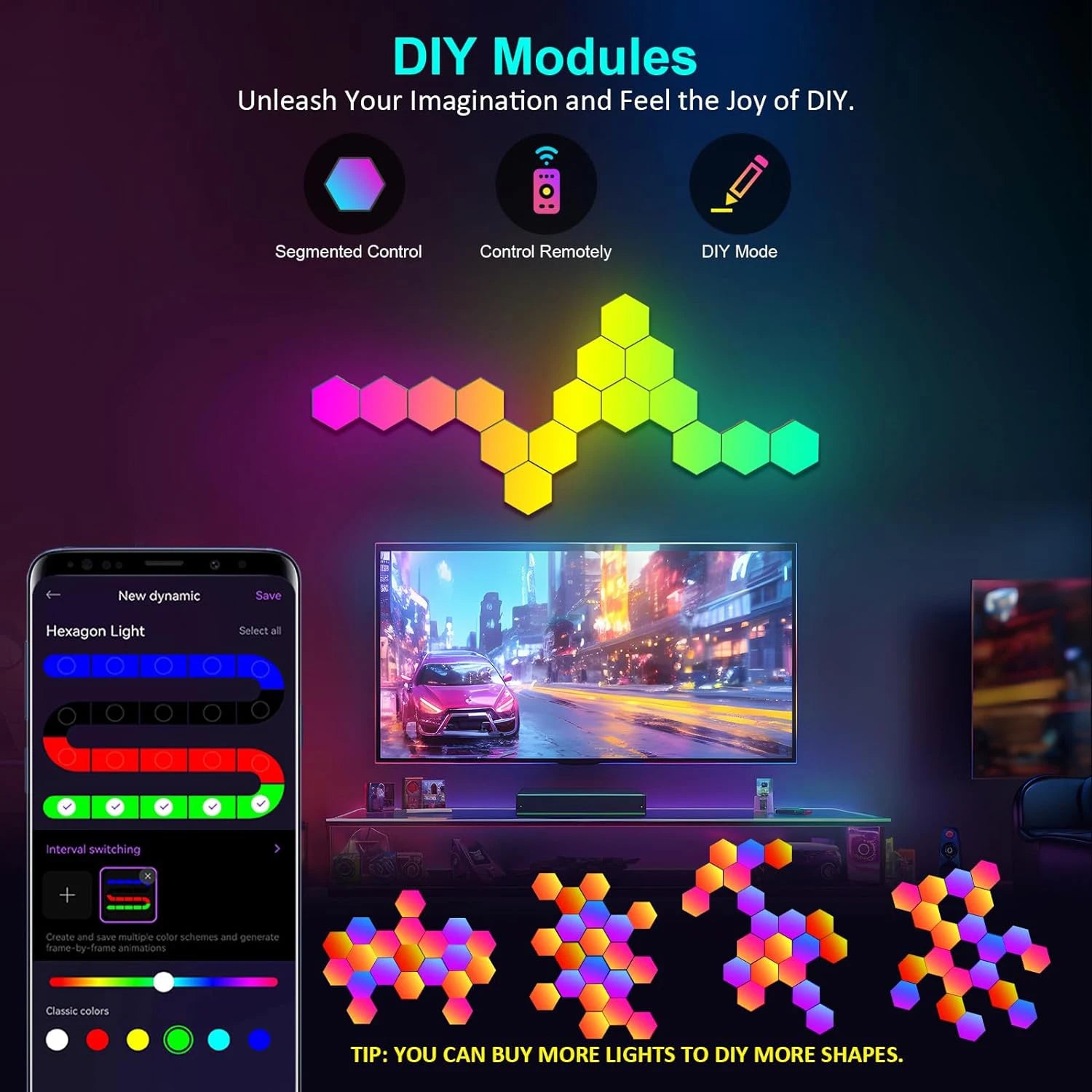 Smart Hexagon LED Wall Panels