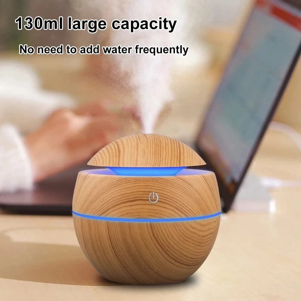 Wood Grain Aroma Diffuser — Ultrasonic Humidifier