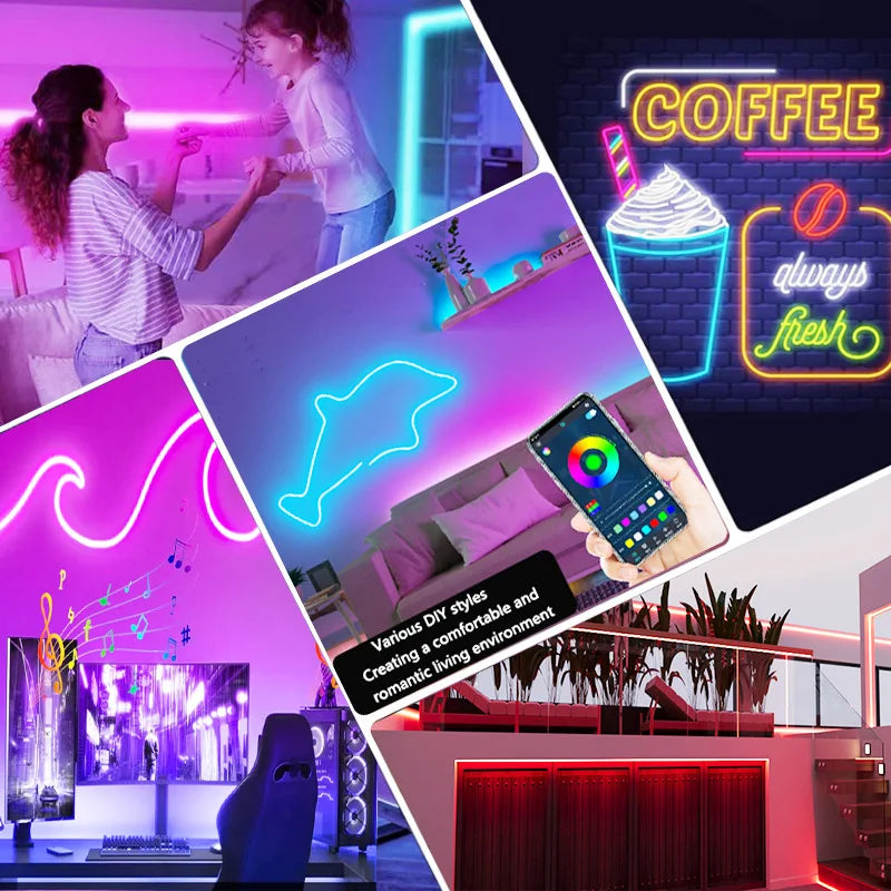Smart Neon Rope Lights — App & Music Sync