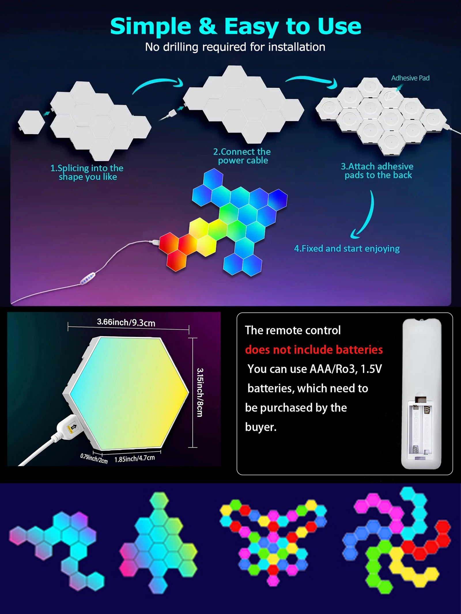 Smart Hexagon LED Wall Panels