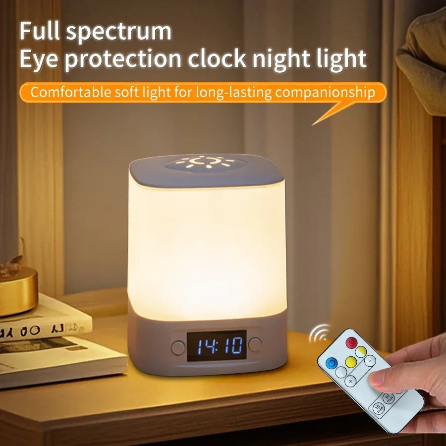 Rechargeable Bedside Lamp with Clock Display