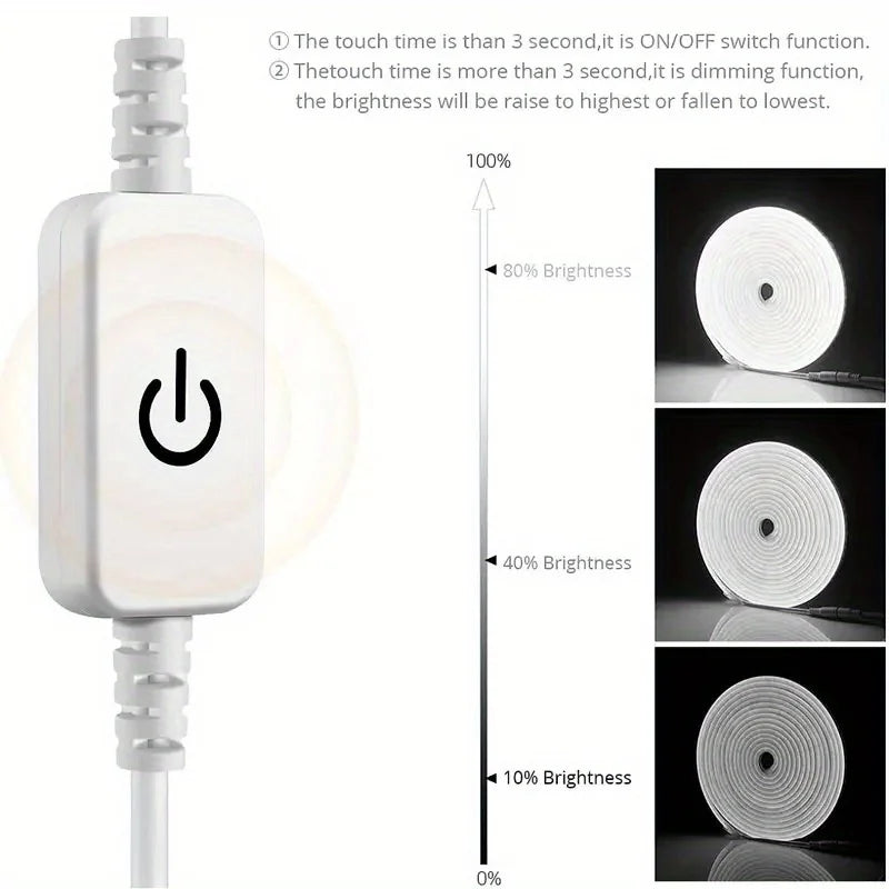 Smart Touch LED Neon Strip — Dimmable Backlight