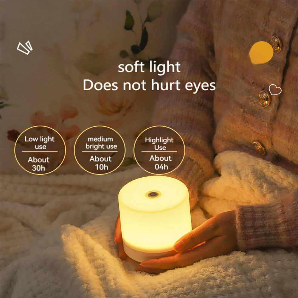 Touch Bedside Lamp — Dimmable 3-Color Glow