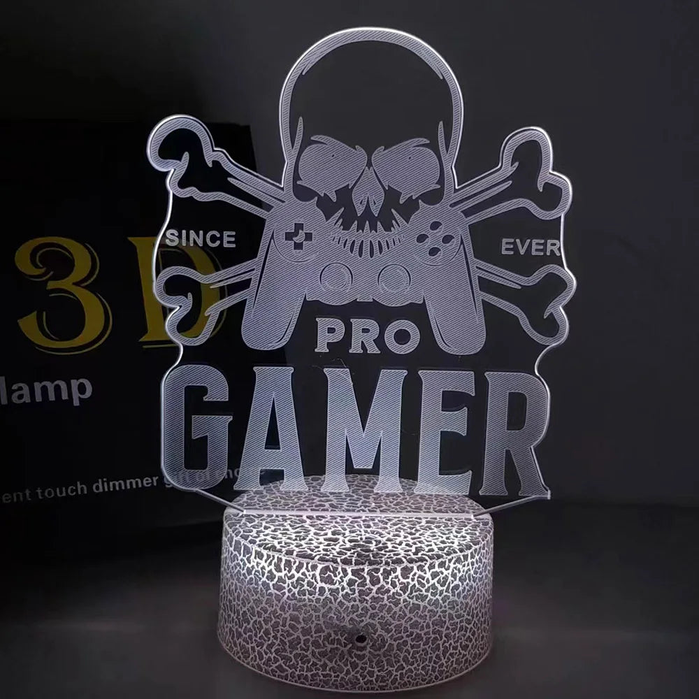 3D Illusion Gaming Night Lamp — Color-Changing Decor