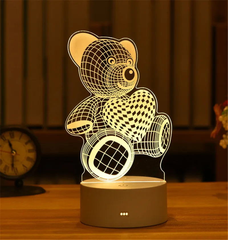 3D Acrylic LED Night Light — 3D Illusion Lamp