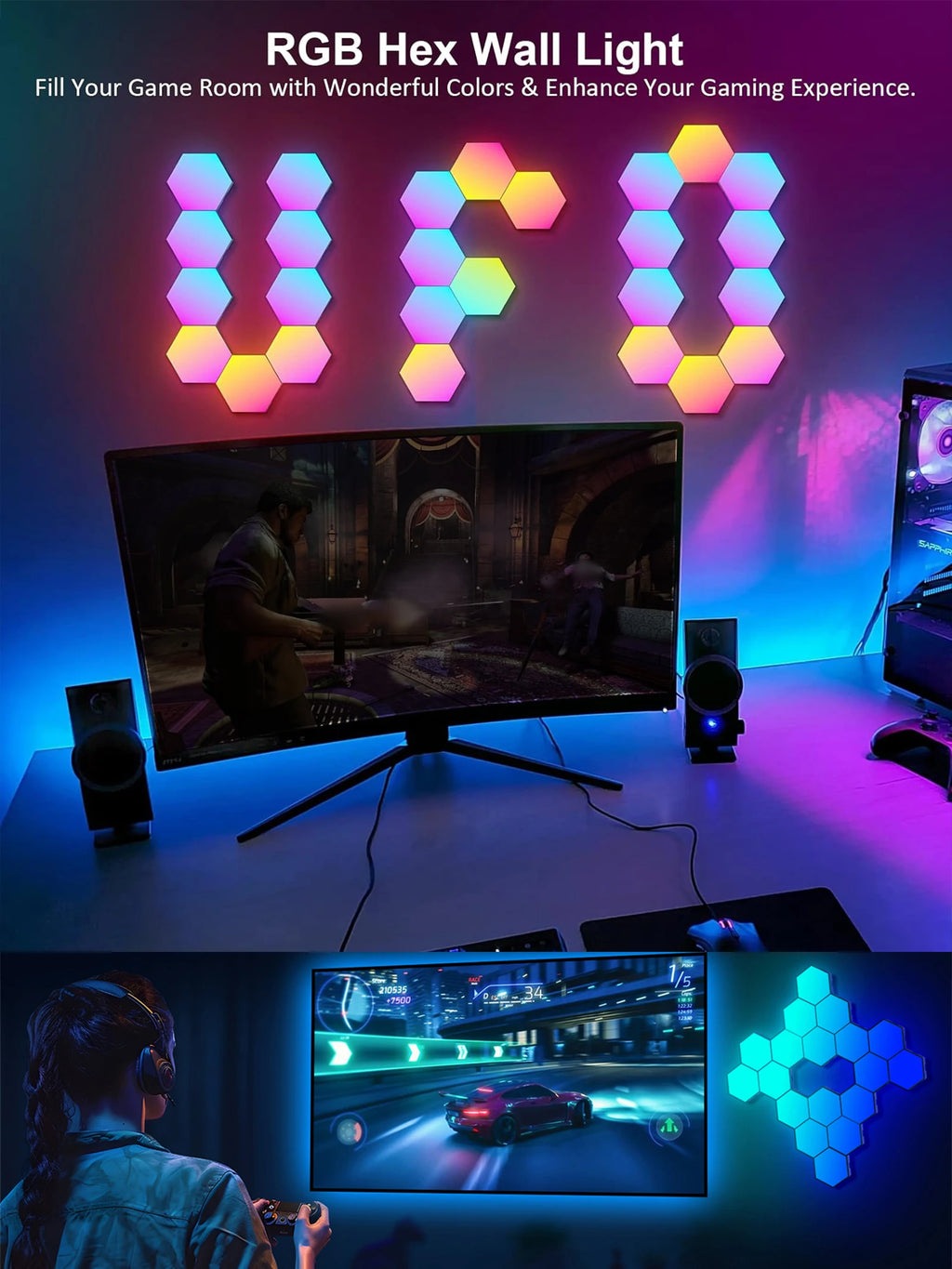 Smart Hexagon LED Wall Panels