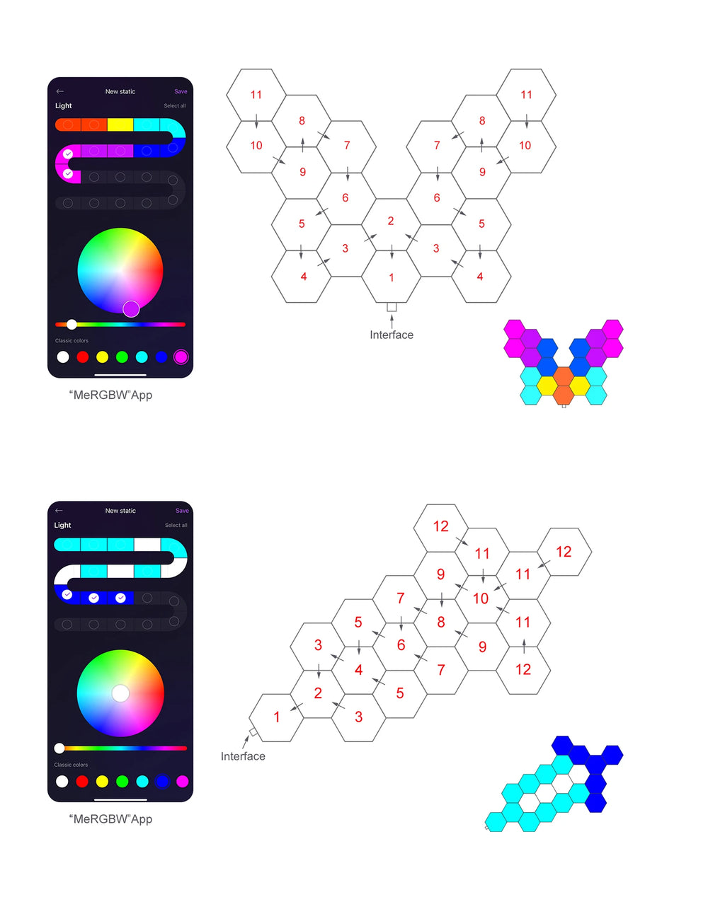 Smart Hexagon LED Wall Panels