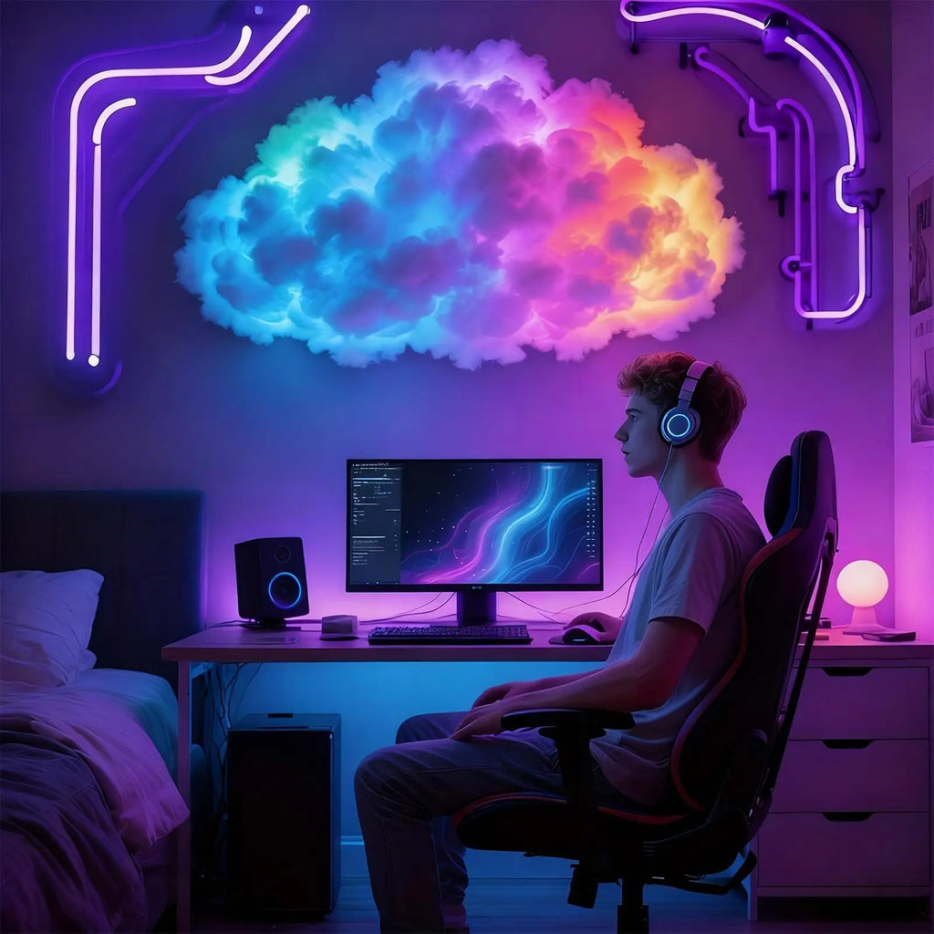 Thundercloud LED Ceiling Lamp — Color-Changing Storm Light