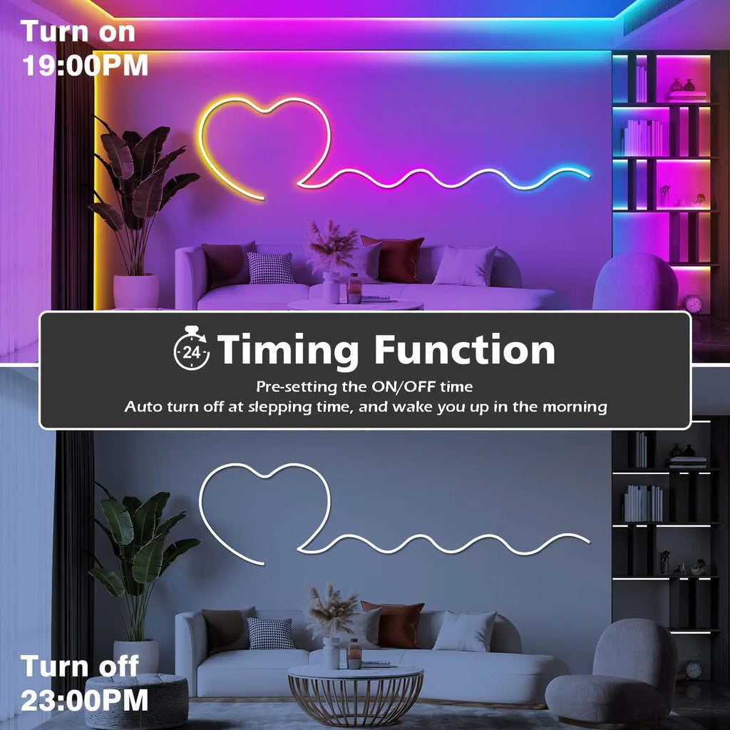 RGB Neon Rope Light — 10M Flexible DIY Glow
