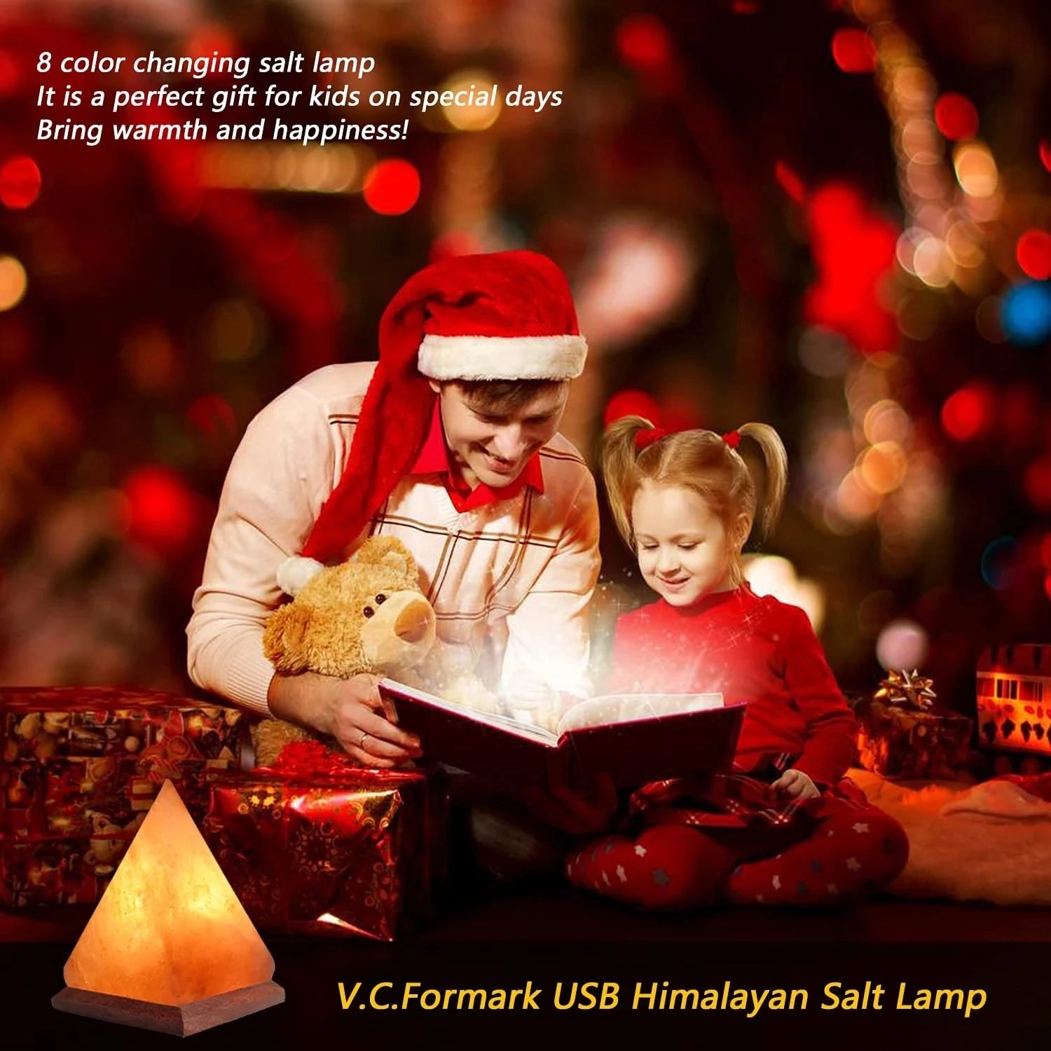 USB Himalayan Salt Lamp — 8-Color Mood Glow