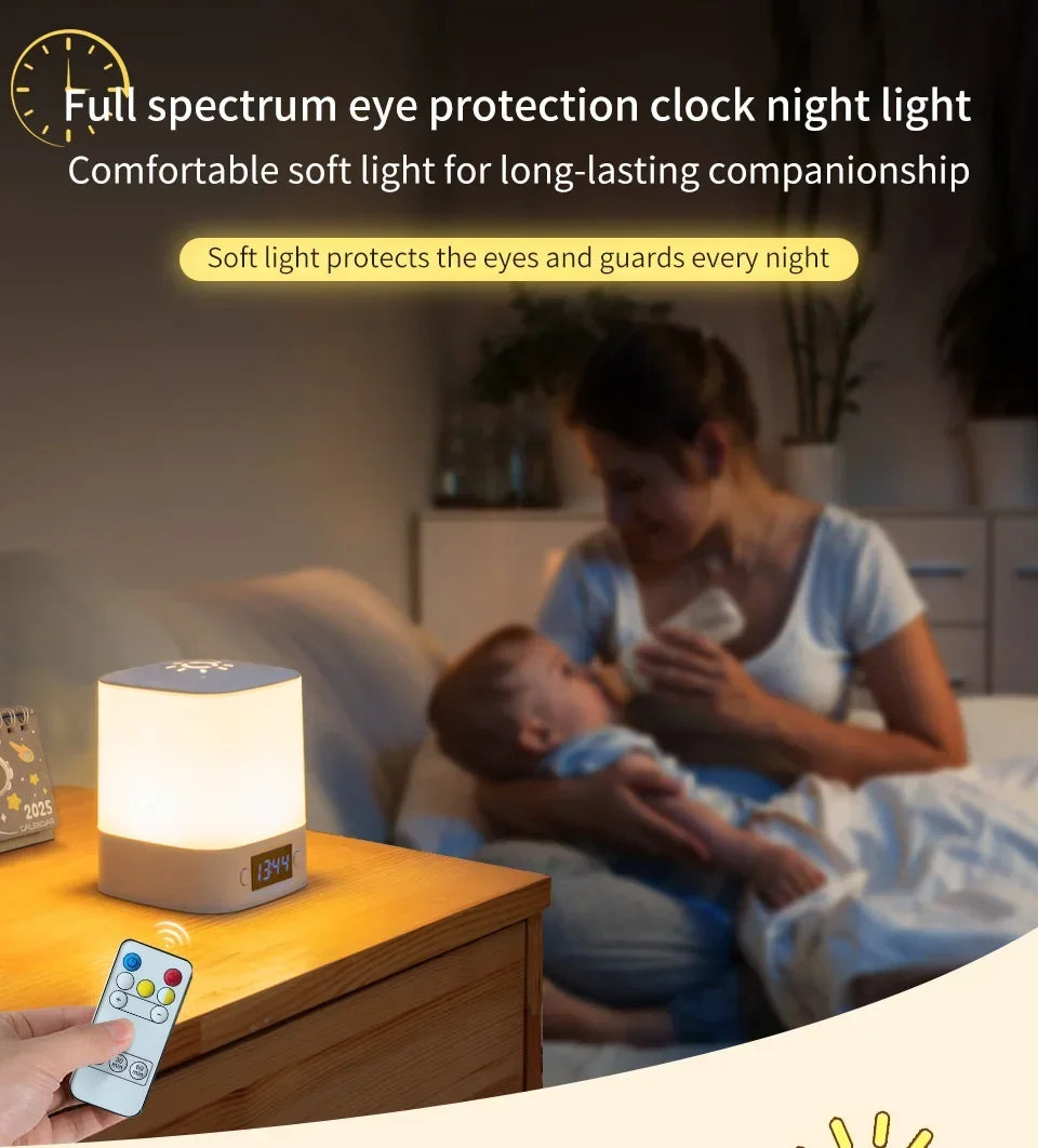 Rechargeable Bedside Lamp with Clock Display