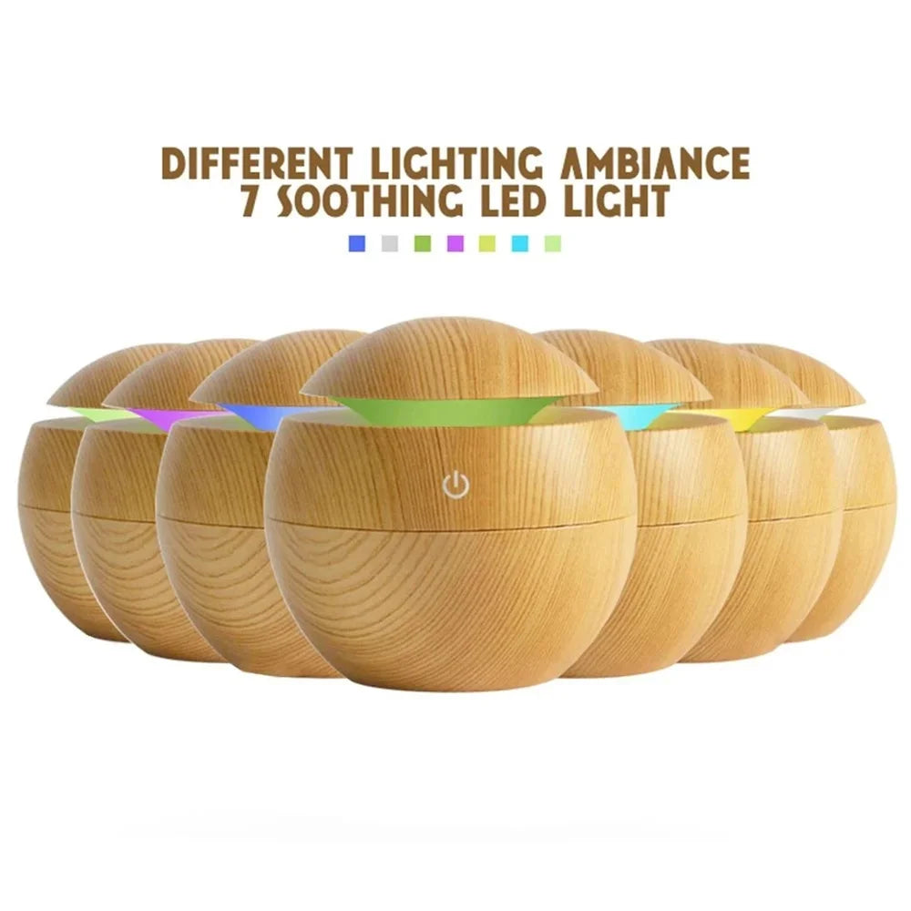 Wood Grain Aroma Diffuser — Ultrasonic Humidifier