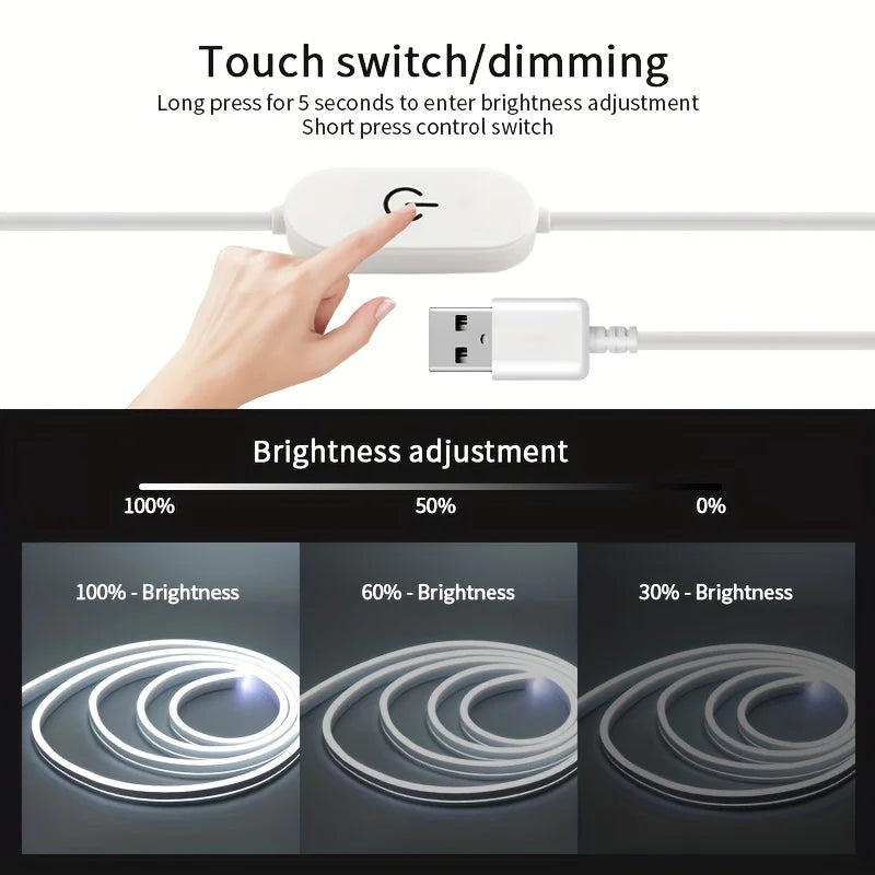 Smart Touch LED Neon Strip — Dimmable Backlight