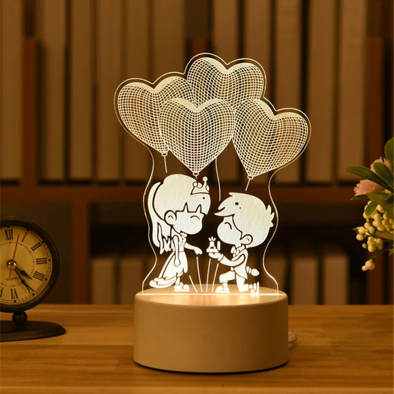 3D Acrylic LED Night Light — 3D Illusion Lamp
