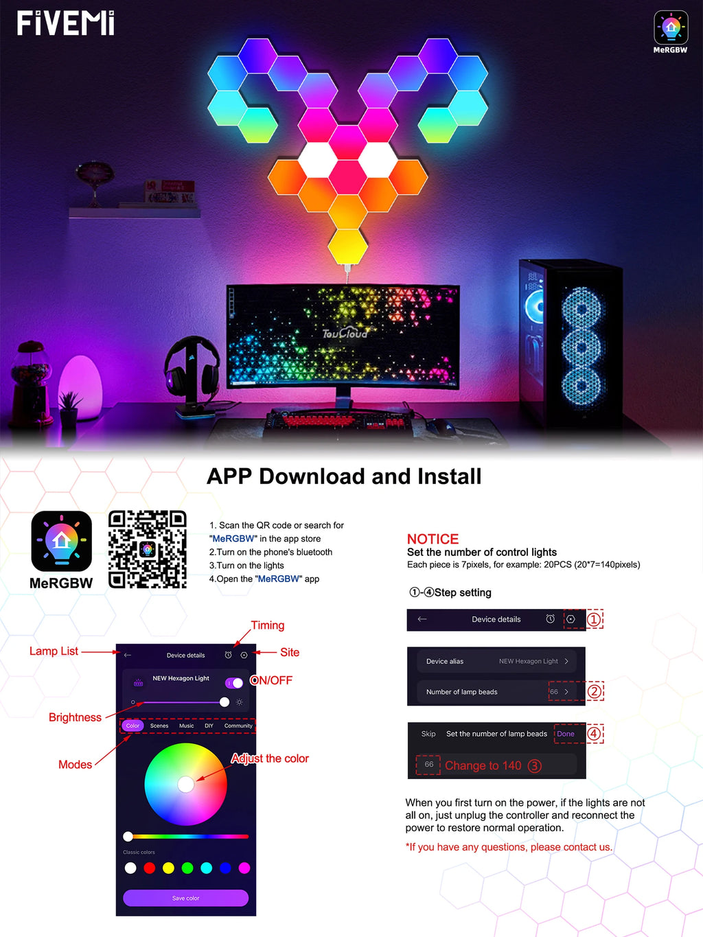 Smart Hexagon LED Wall Panels