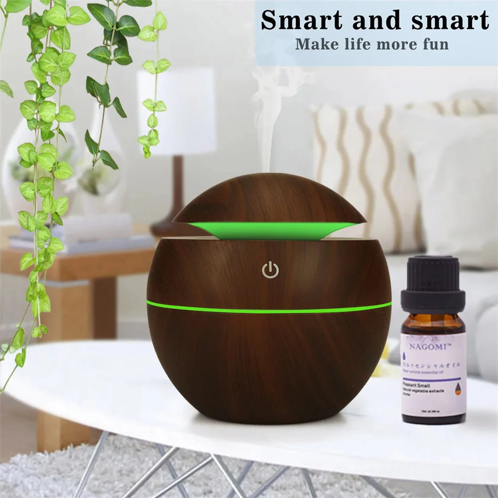Wood Grain Aroma Diffuser — Ultrasonic Humidifier