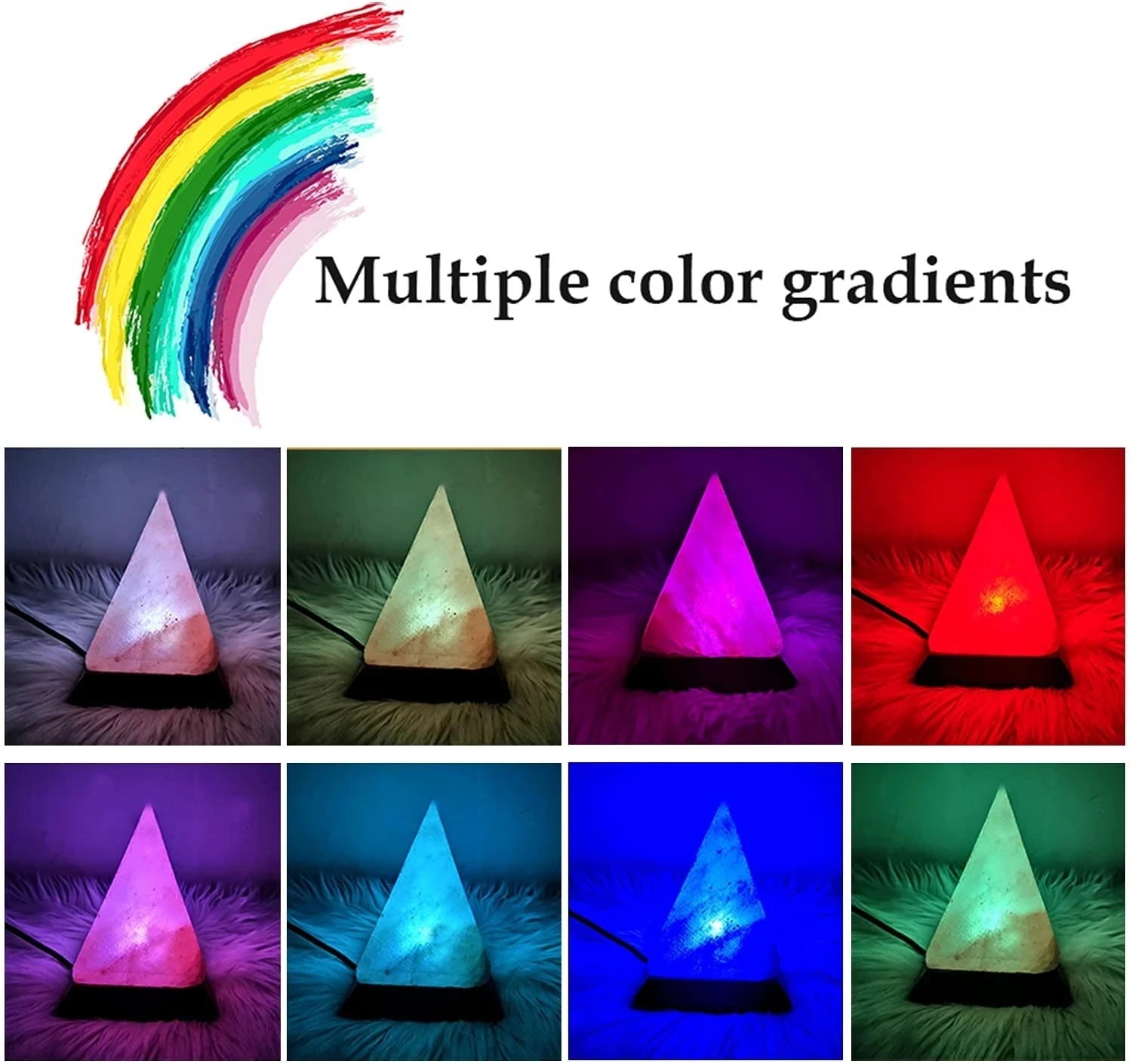 USB Himalayan Salt Lamp — 8-Color Mood Glow