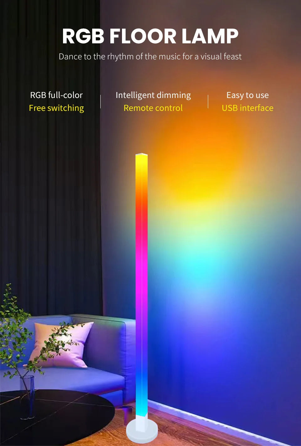 Smart RGB Corner Floor Lamp