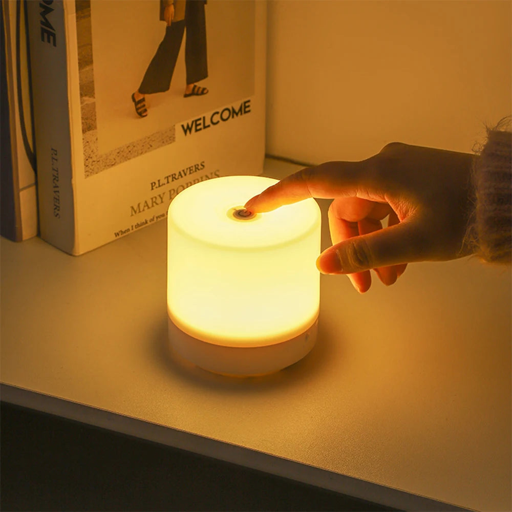 Touch Bedside Lamp — Dimmable 3-Color Glow