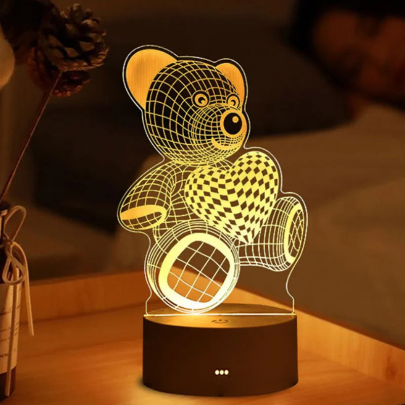 3D Acrylic LED Night Light — 3D Illusion Lamp