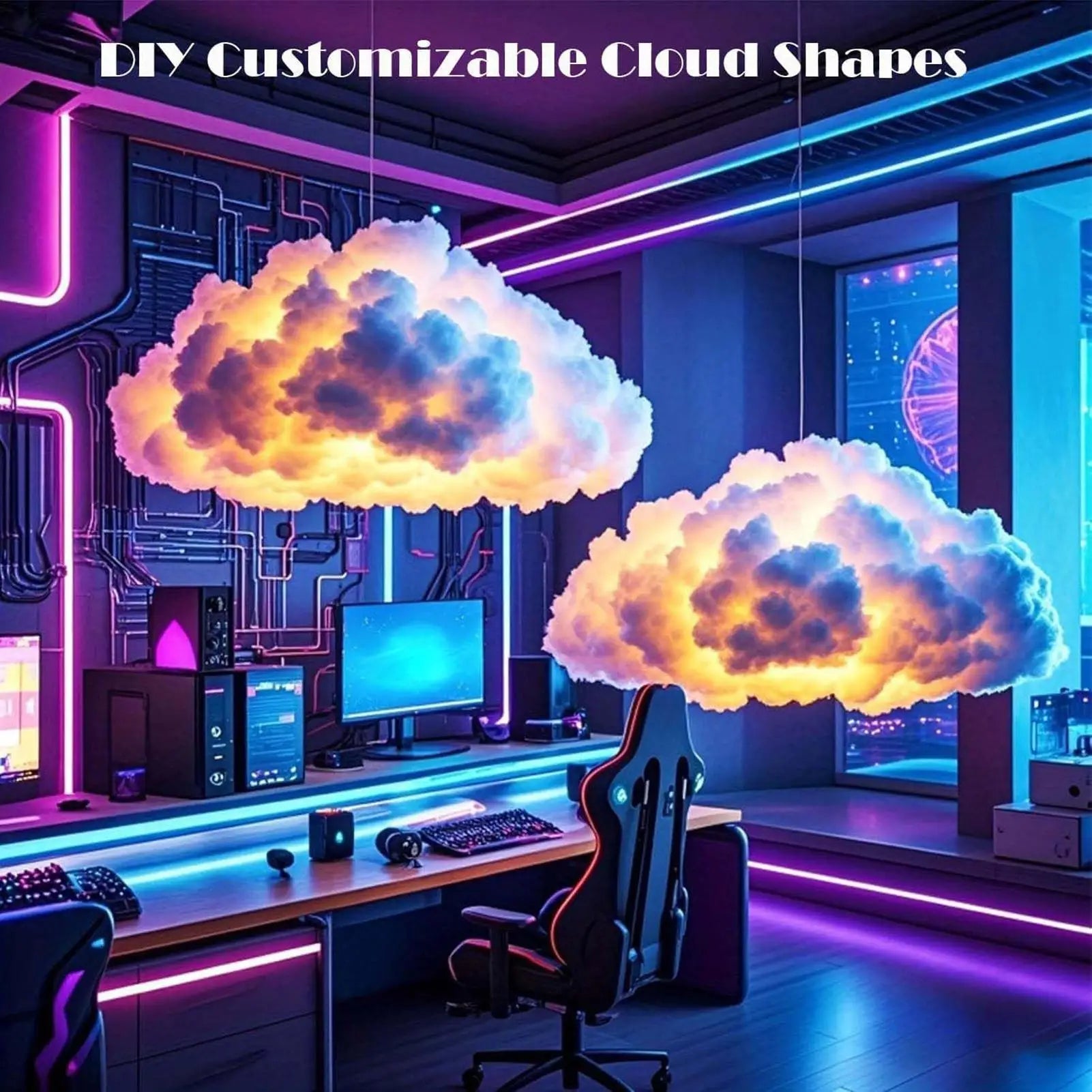 Thundercloud LED Ceiling Lamp — Color-Changing Storm Light
